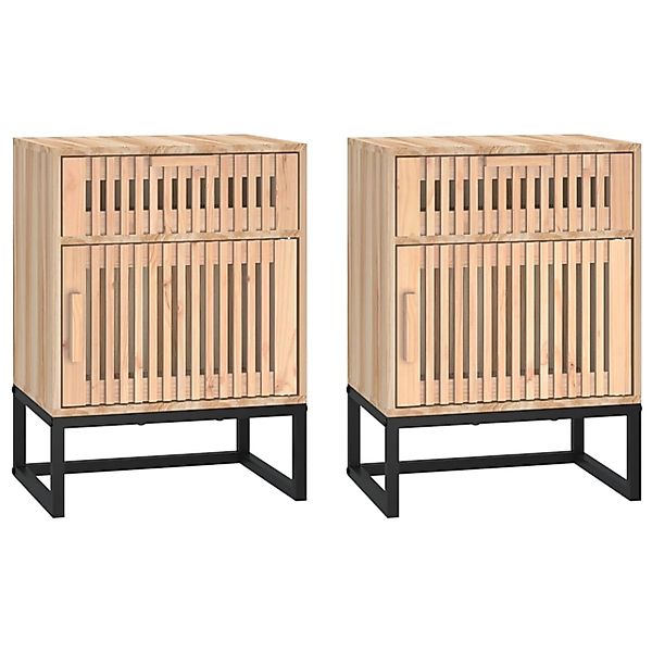 vidaXL Nachttisch Nachttische 2 Stk. 40x30x55,5 cm Holzwerkstoff & Eisen (2 günstig online kaufen