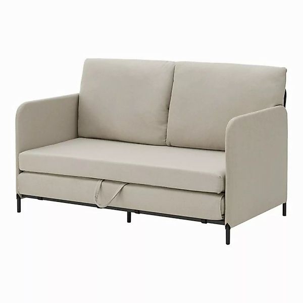 en.casa Schlafsofa, »Soini« mit Liegefunktion 2-Sitzer 78x125x67 cm Beige günstig online kaufen