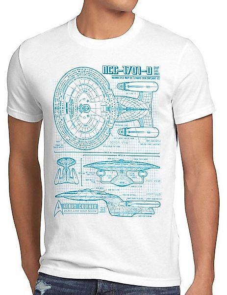 style3 T-Shirt NC-70D Enterprise Blaupause trek trekkie star jean luc picar günstig online kaufen