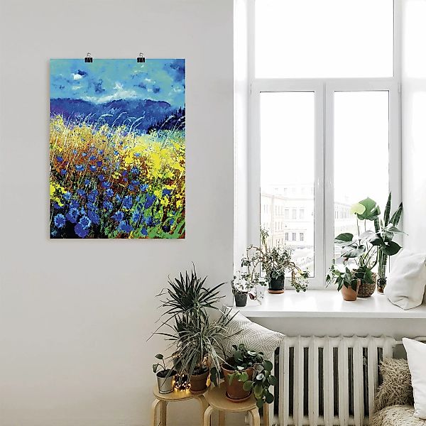 Artland Poster "Blaue wilde Blumen", Blumenwiese, (1 St.), als Alubild, Lei günstig online kaufen