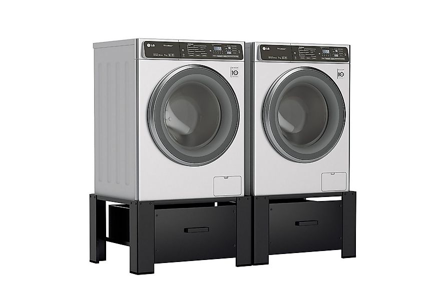 Clanmacy Waschmaschinenunterschrank 2er Waschmaschinen Untergestell mit Sch günstig online kaufen