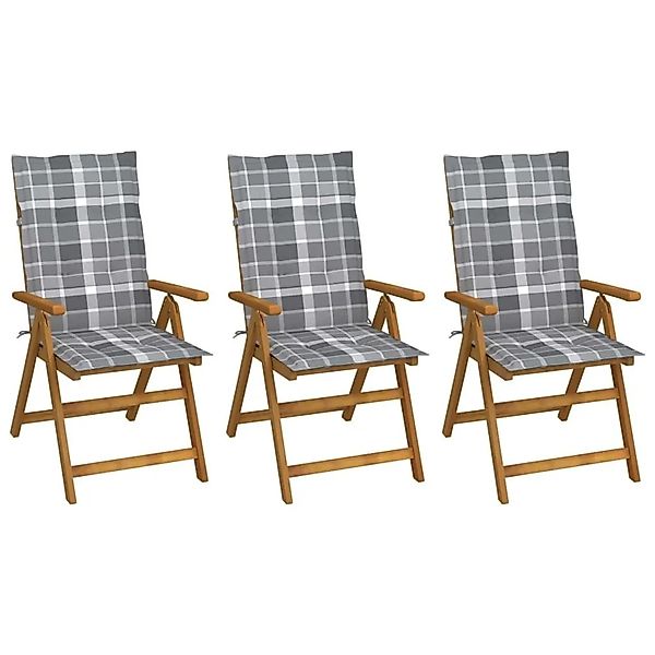 vidaXL Klappbare Gartenstühle 3 Stk mit Auflagen Massivholz Akazie 3064103 günstig online kaufen