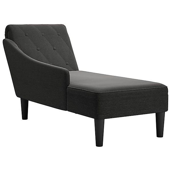 vidaXL Chaiselongue, Chaiselongue mit Kissen und Rechter Armlehne Schwarz S günstig online kaufen