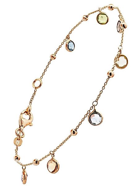 HOPLO Goldarmband Goldkette Armkette mit Farbsteinen 1,1mm massiv 585-14 Ka günstig online kaufen