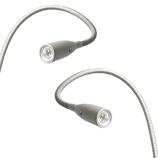kalb LED Bettleuchte Aluminium Silbergrau Warmweiß Leseleuchte Nachttischla günstig online kaufen