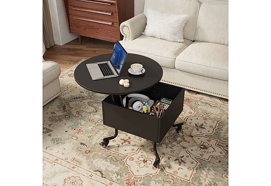 VOWNER Couchtisch Höhenverstellbarer, mit Lenkrollen, Wohnzimmertisch mit V günstig online kaufen