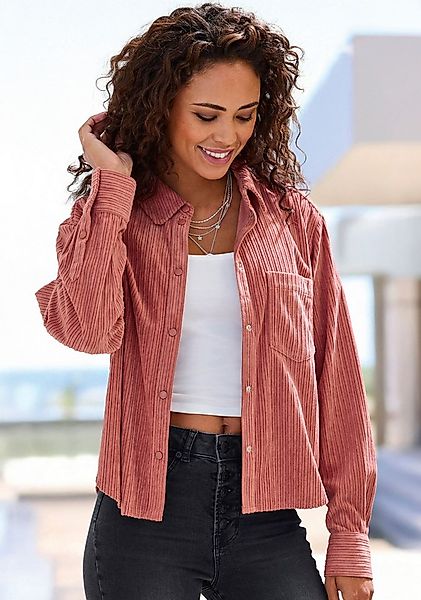 Buffalo Hemdbluse aus weicher Cordqualität mit modischem Blusenkragen günstig online kaufen