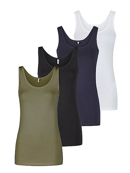 ONLY T-Shirt Damen Tank Top ONLLIVE LUV 4er Pack Slim Fit (Vorteilspack, 4- günstig online kaufen