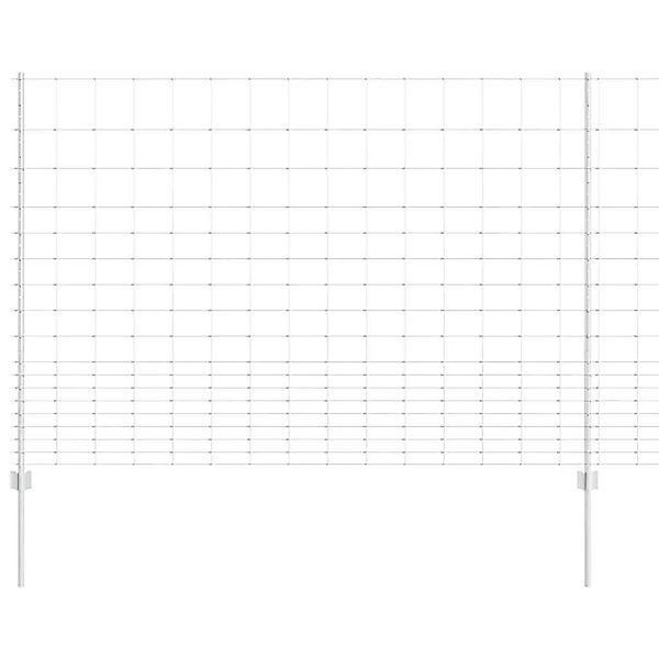 vidaXL Zaun mit Pfosten Silber 1,5 x 25 m Stahl 3337134 günstig online kaufen
