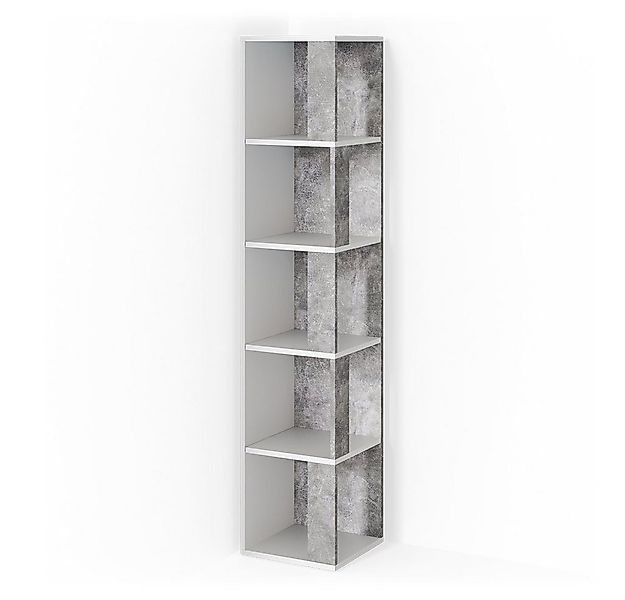 Vicco Eckregal Lio, Weiß/Beton, 33.3 x 162.2 cm günstig online kaufen