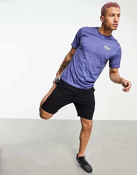 Nike Running – Wild Run – T-Shirt in Hellblau meliert mit Logo günstig online kaufen
