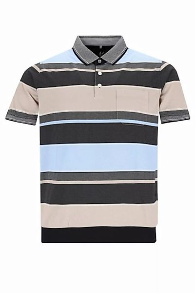Hajo Poloshirt H Poloshirt Stay Fresh BundFeinpique Streifen taupe günstig online kaufen