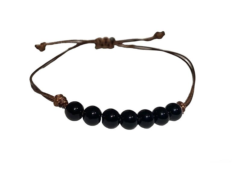 Eden Stone Armband Schwarzes Turmalin Schörl Edelstein Armband 7 Kugeln 6mm günstig online kaufen