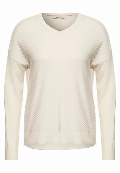 Cecil Sweatshirt Structured V-Neck Pullover günstig online kaufen