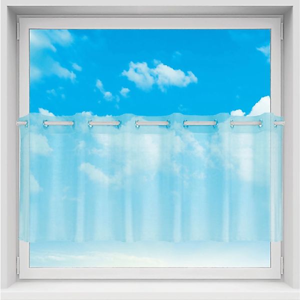 Bestgoodies Bistrogardine mit Ösen Noella 160 cm x 45 cm Türkis günstig online kaufen