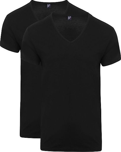 Alan Red V-Hals Dean T-Shirt (2Pack) Schwarz - Größe S günstig online kaufen