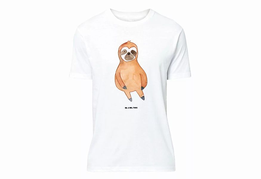 Mr. & Mrs. Panda T-Shirt Faultier Zufrieden - Weiß - Geschenk, relaxen, Fra günstig online kaufen