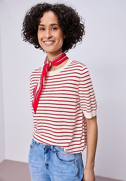 STREET ONE Kurzarmpullover mit Rundhalsausschnitt günstig online kaufen