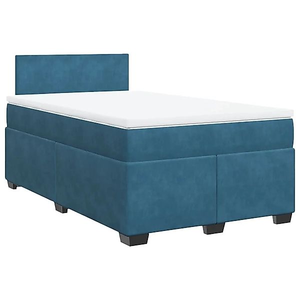 vidaXL Boxspringbett mit Matratze Blau 120x200 cm Samt 3288580 günstig online kaufen