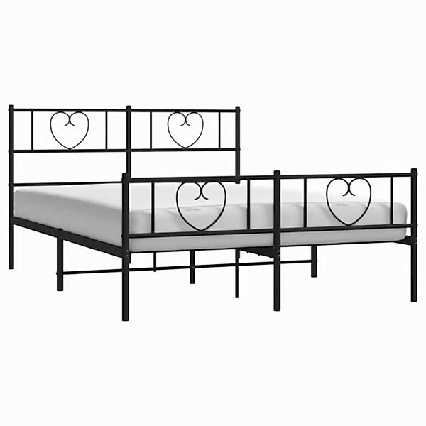 furnicato Bettgestell Metallbett ohne Matratze mit Fußteil Schwarz 160x200 günstig online kaufen