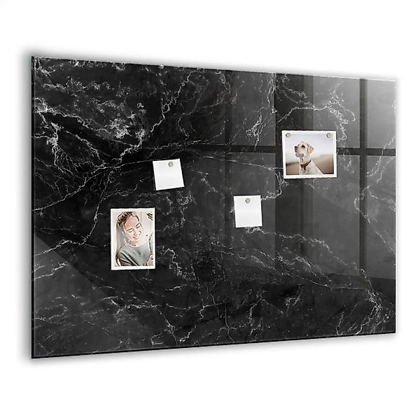 Tulup Beschreibbare Magnettafel Schwarzer Marmor 100x70 cm Beschreibbare Ma günstig online kaufen
