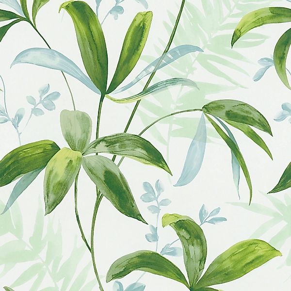 PROFHOME 377041-GU Natur Tapete Dschungel Matt Grün Weiß 0,53 m x 10,05 m 5 günstig online kaufen