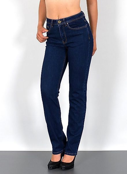 ESRA Straight-Jeans Stretch-Jeans Damen High Waist Jeans Straight Leg Hose günstig online kaufen