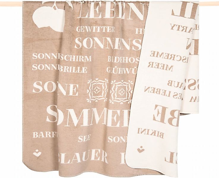 PAD Wohndecke "EVITA" Made in Europe, Wendefunktion, mit Schriftzug, 150x20 günstig online kaufen