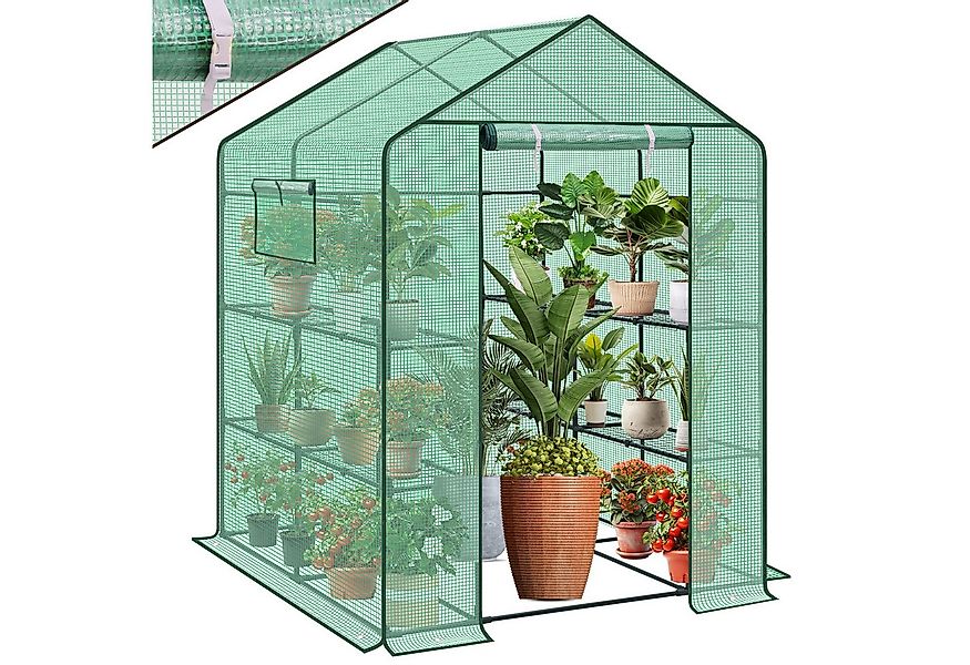 Sekey Gewächshaus Begehbares Foliengewächshaus mit 8 Regalebenen, Treibhaus günstig online kaufen