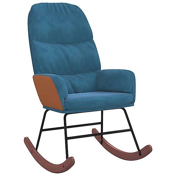 vidaXL Schaukelstuhl Schaukelstuhl Blau Samt (1 günstig online kaufen