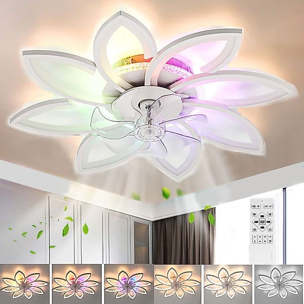 oyajia Deckenventilator 72W Deckenleuchte mit RGB günstig online kaufen