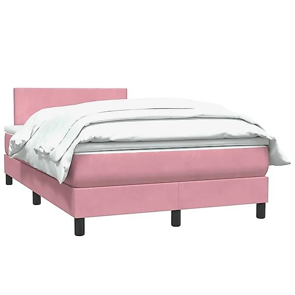 vidaXL Boxspringbett mit Matratze Rosa 120x210 cm Samt 3316016 günstig online kaufen