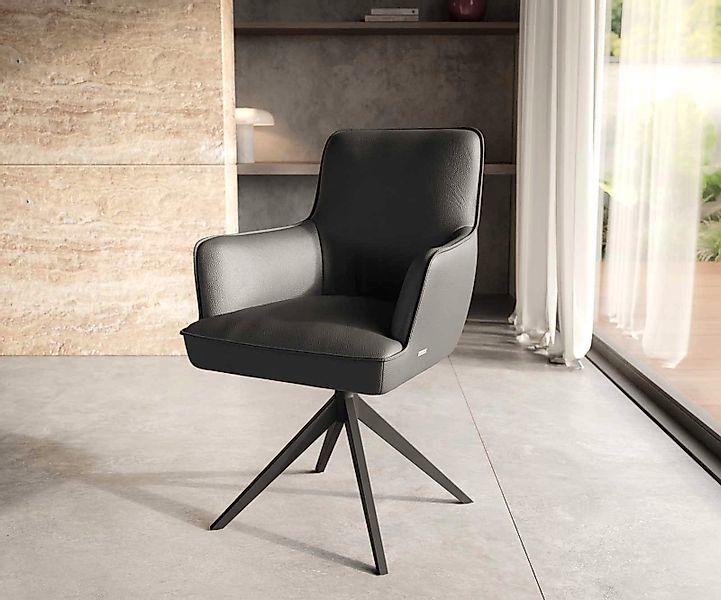 DELIFE Polsterstuhl Heira-Flex, mit Armlehnen Kreuzgestell konisch Edelstah günstig online kaufen