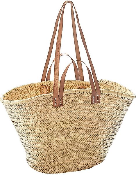 Kobolo Shopper Palmtasche mit Ledergriffen und Lederhenkeln günstig online kaufen