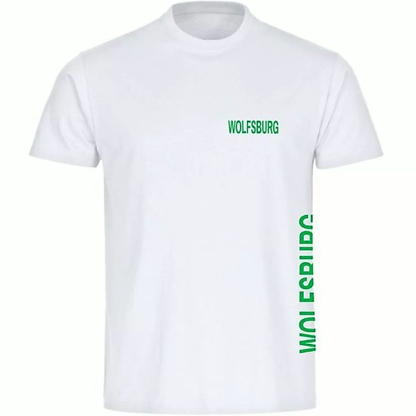 multifanshop T-Shirt Herren Wolfsburg - Brust & Seite - Männer günstig online kaufen