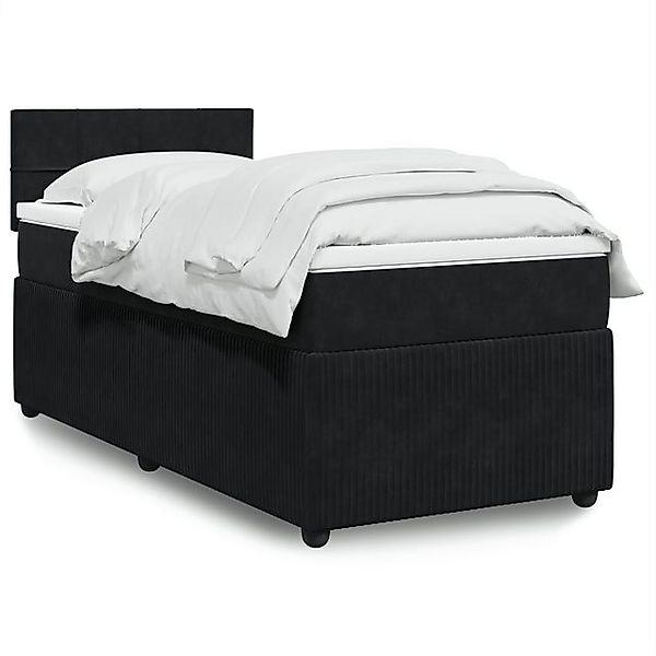 vidaXL Boxspringbett, Boxspringbett mit Matratze Schwarz 100x200 cm Samt günstig online kaufen