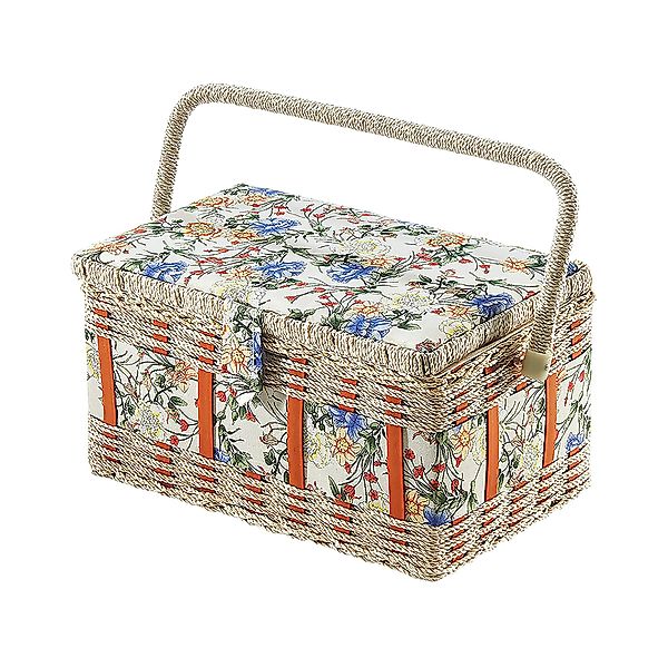 Kobolo Nähkorb Nähkästchen eckig mit Blumenmuster günstig online kaufen