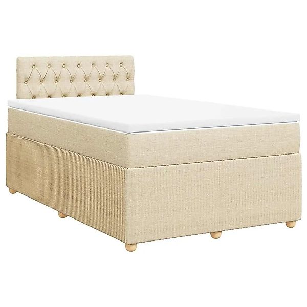 vidaXL Boxspringbett mit Matratze Creme 120x190 cm Stoff 3287407 günstig online kaufen