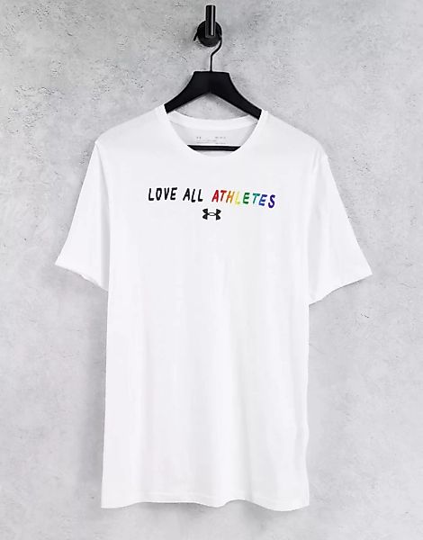 Under Armour – Training Pride – Bedrucktes T-Shirt in Weiß günstig online kaufen