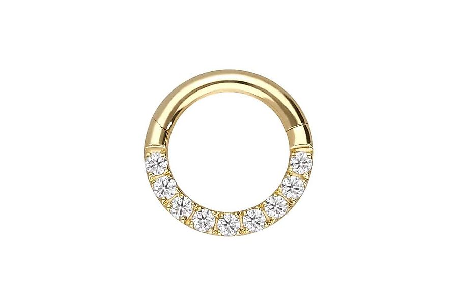 PIERCINGLINE Nasenpiercing 18 Karat Gold Segmentring Clicker EINGEFASSTE MO günstig online kaufen