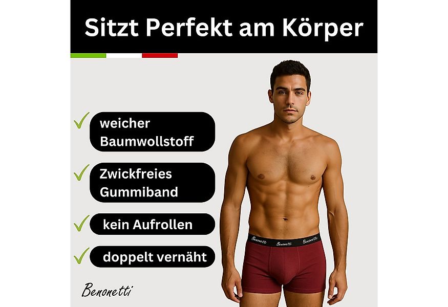 Benonetti Boxershorts weich, langlebig & atmungsaktiv, kein Aufrollen (6 Pa günstig online kaufen