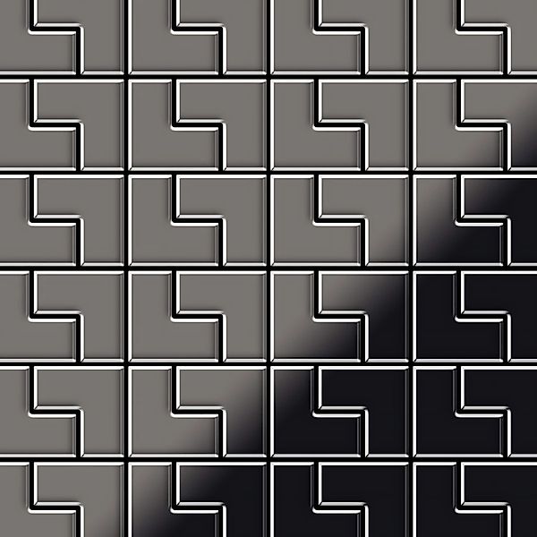 ALLOY Mosaik Fliese Massiv Metall Titan Hochglanz Dunkelgrau 1,6mm Kink-ti- günstig online kaufen