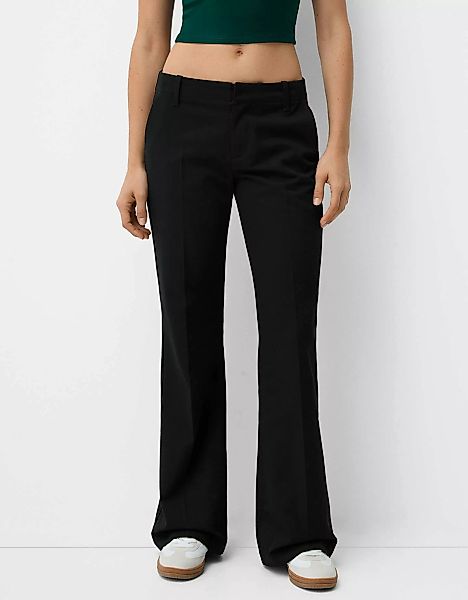 Bershka Chinohose Mit Schlag Damen 32 Schwarz günstig online kaufen