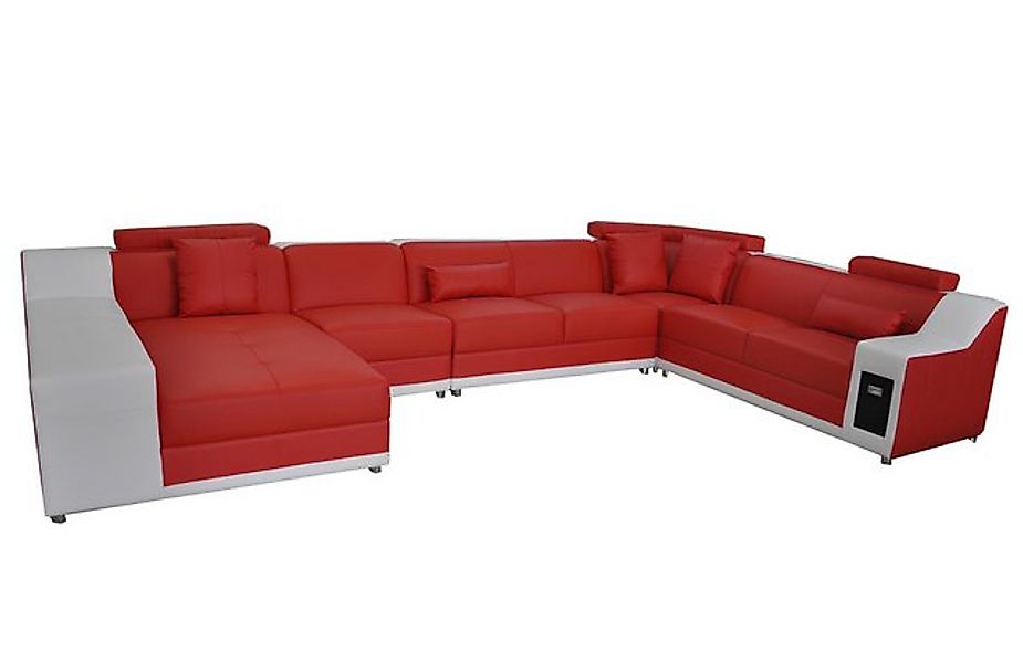 JVmoebel Ecksofa Wohn Leder Landschaft Sofa mit USB, Polster Garnitur Sofas günstig online kaufen