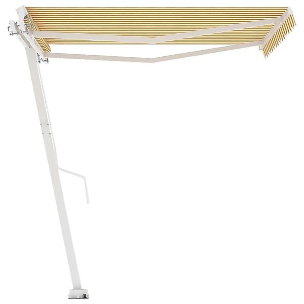 vidaXL Standmarkise Manuell Einziehbar 350x250 cm Gelb/Weiß 3069518 günstig online kaufen