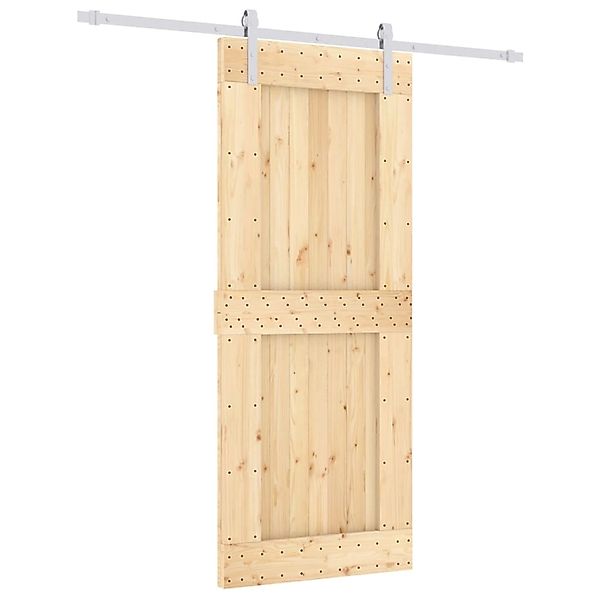 vidaXL Schiebetür mit Beschlag 85x210 cm Massivholz Kiefer 3203034 günstig online kaufen