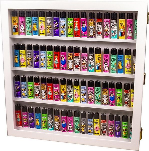 meytrade Vitrine Sammlervitrine für 72 Clipper Feuerzeuge in Holz weiß oder günstig online kaufen