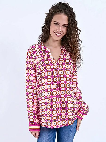 Emily Van Den Bergh Schlupfbluse Shirtbluse Pink Geometri günstig online kaufen