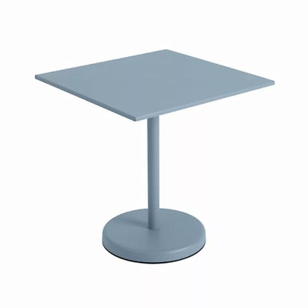 quadratischer Tisch Linear Café metall blau / 70 x 70 cm - Stahl - Muuto - günstig online kaufen