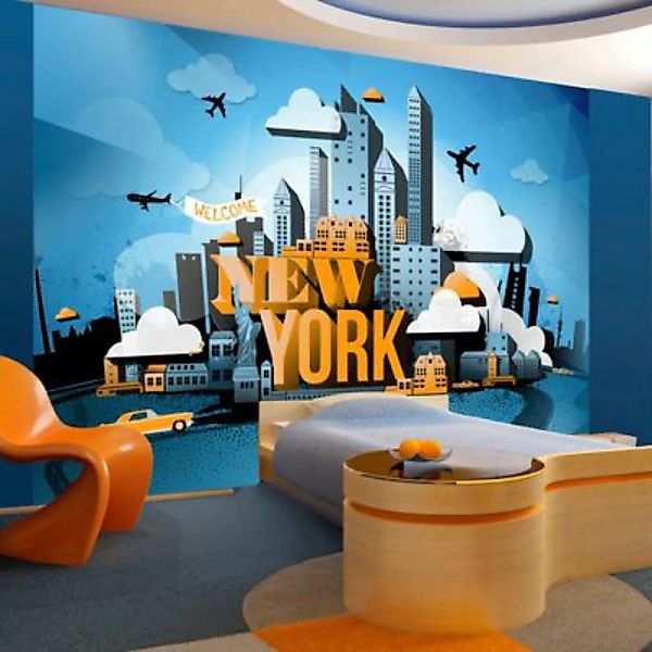 artgeist Fototapete New York - welcome mehrfarbig Gr. 100 x 70 günstig online kaufen